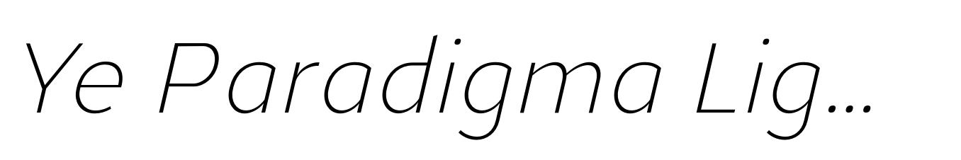 Ye Paradigma Light Italic